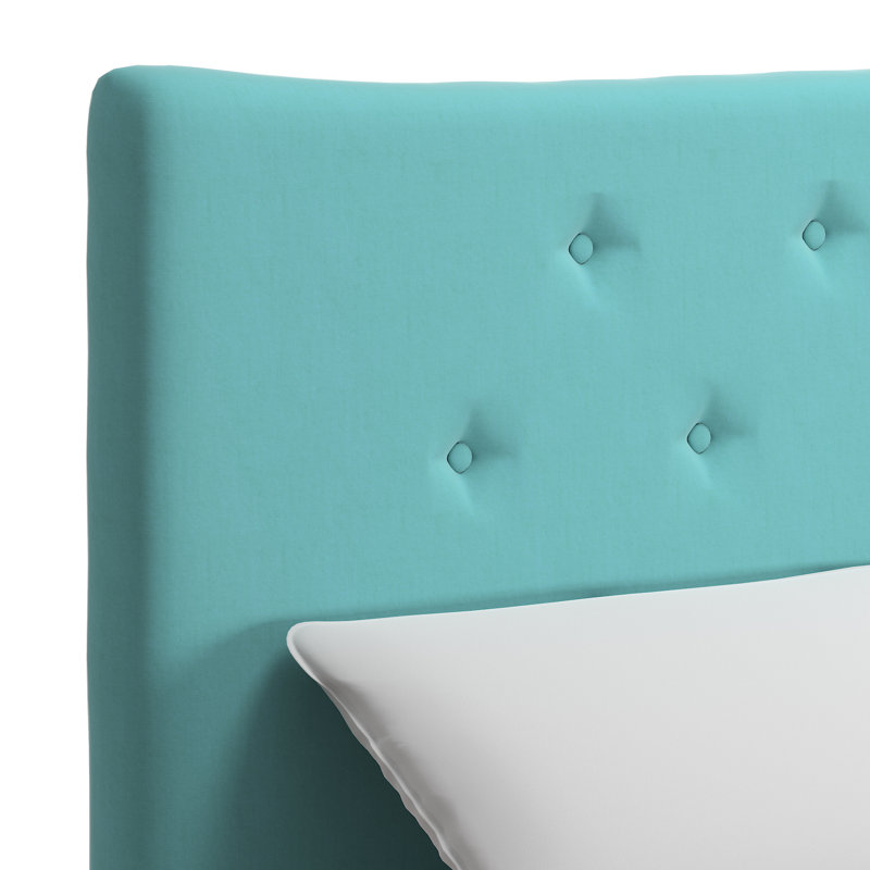 Stearns Upholstered Headboard, Cyan, Queen