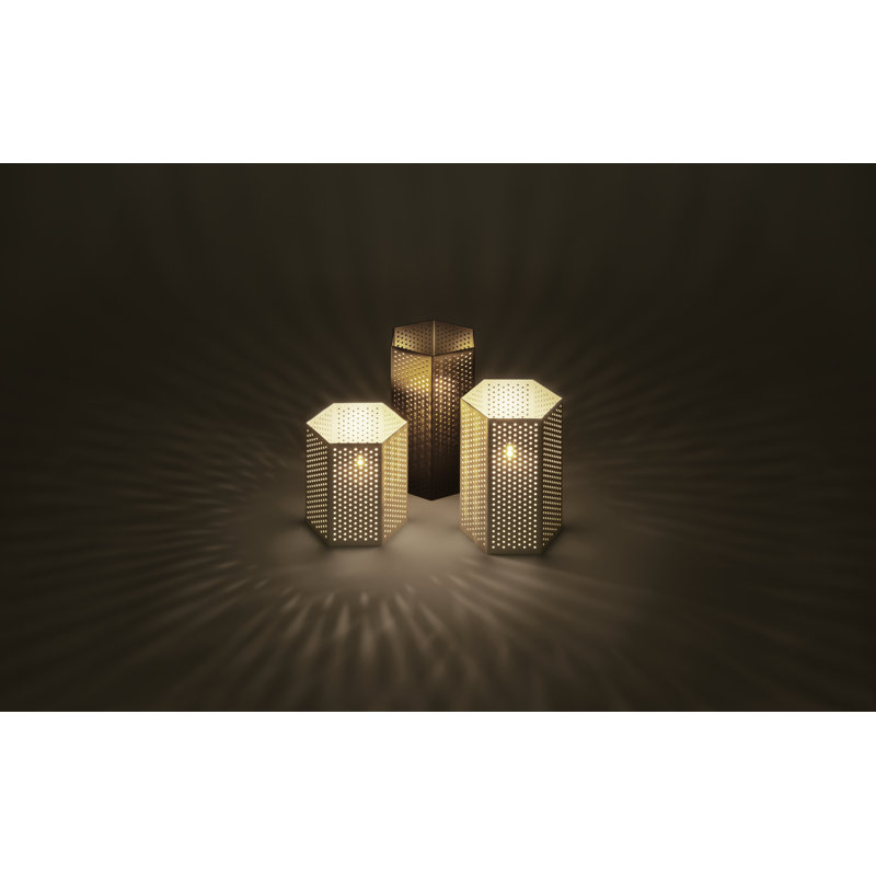 Wink Lantern, White, 6" H x 6" W x 5" D