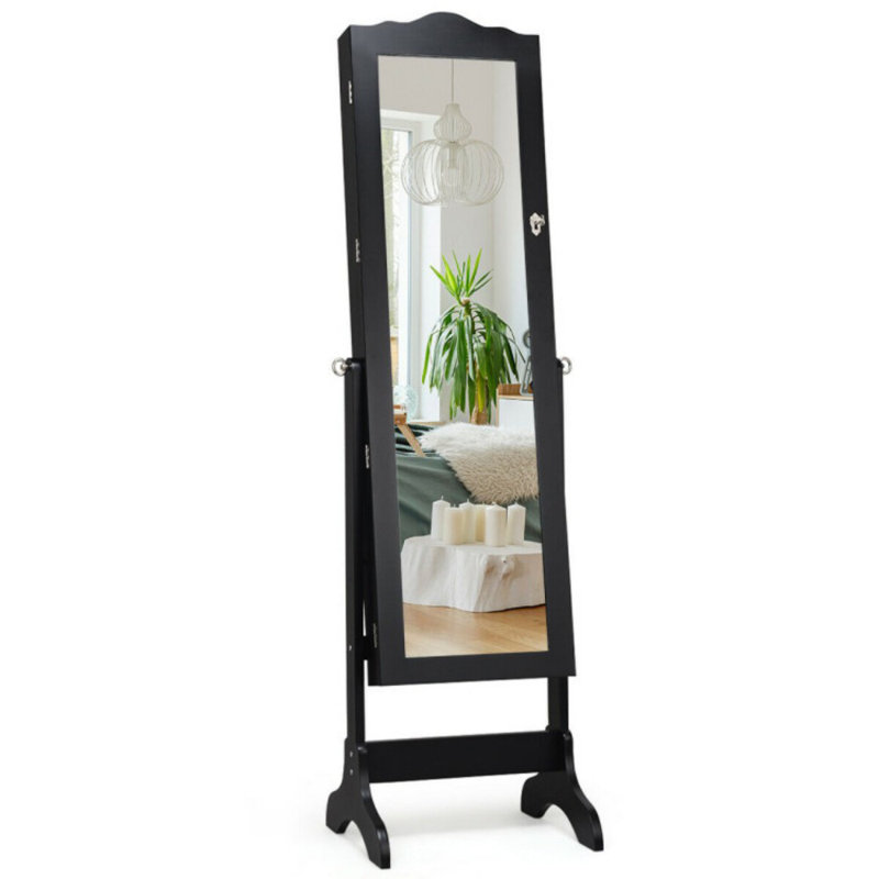 Armoire à bijoux 4 angles inclinable et verrouillable avec grande capacité de rangement