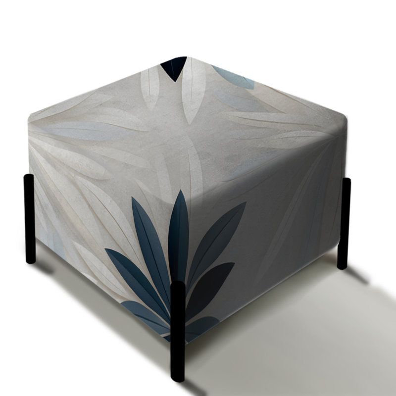 Nordic Tranquility - Geometric Square Ottoman