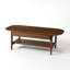 Table basse de 39 po de style Mid-Century moderne en chêne massif avec tiroir et tablette de rangement-1400450788-1400450790