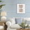 «Barefoot Carefree Summer Sentiment», impression encadrée sous verre, design par lettré et doublé