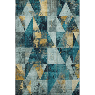 Premium Machine Washable Fairwood AMF1888 Geometric Rug