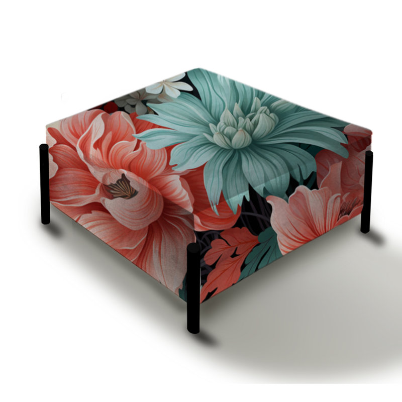 Corail Serenade Tropical Motif III - Grand repose-pieds carré tropical