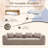 Boneless 120"W Oversized Sofa, Chenille Upholstered Comfy Couch With Deep Seat And 4 Pillows-429244564