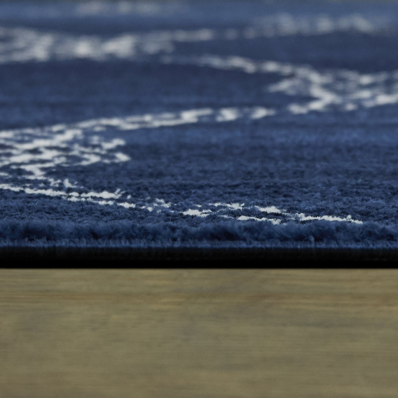 Tapis pour enfants Aldo, Tapis de couloir 2 pi 7 po x 7 pi, Marine