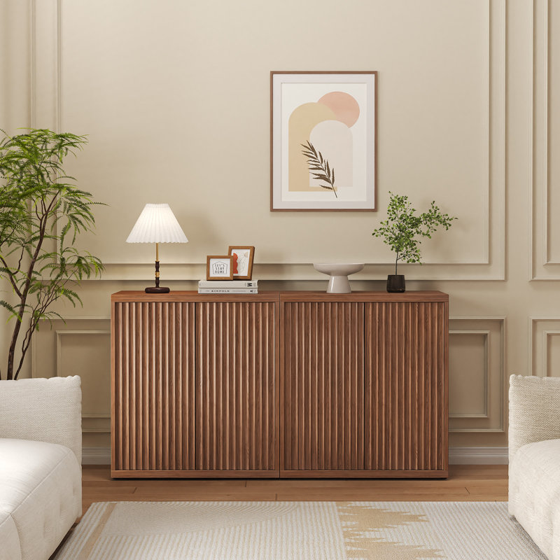 Aguilera 31’’ Sideboard Storage Cabinet With Doors & Shelves, Walnut