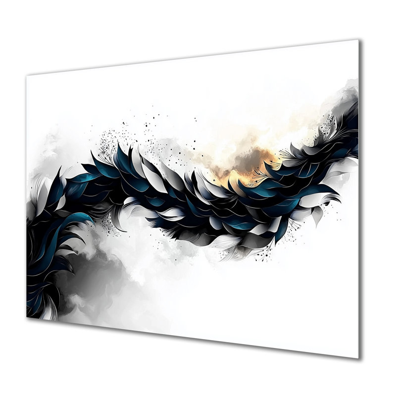 Geometric Rift Of Aqua Waves III - Abstract Metal Wall Decor, Geometric Metal Print, 30" H x 40" W x 0.84" D