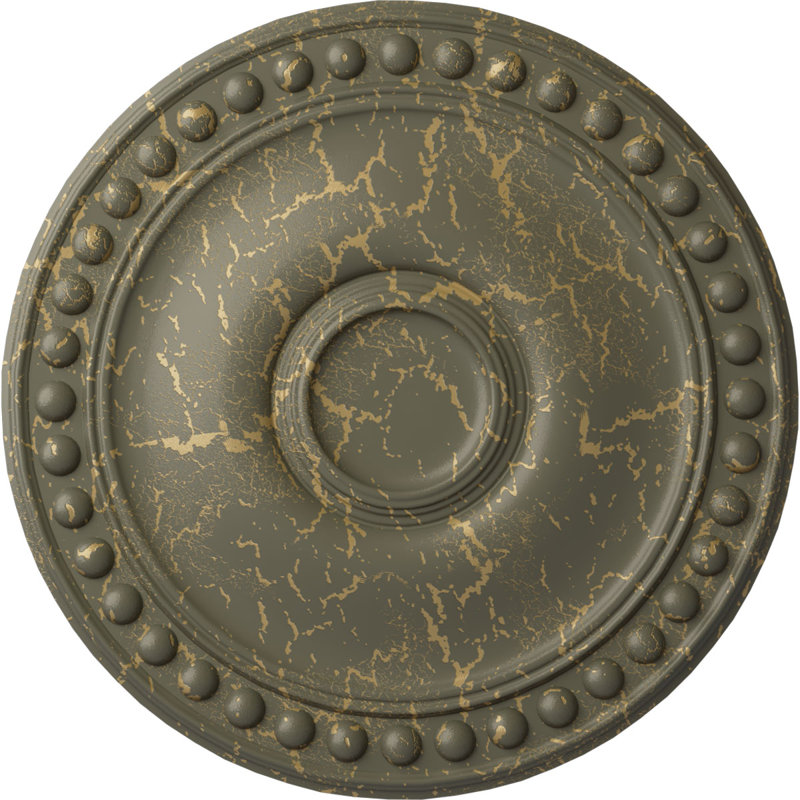 Endurathane Spring Leaf Ceiling Medallion, 19 7/8"OD x 3 5/8"ID x 1 1/4"P (Fits Canopies up to 5 5/8")Hand-Painted Iridescent Gold Finish