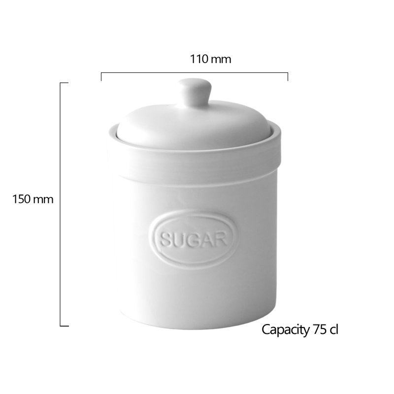 Sugar Canister, White