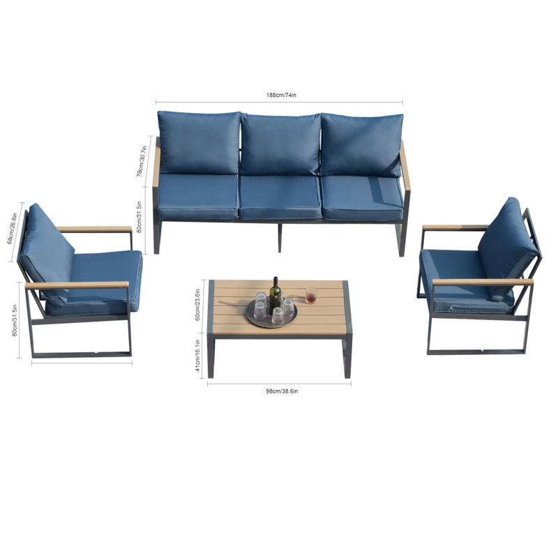 Ensemble de mobilier d'extérieur élégant pour se détendre et se divertir dans les jardins et les patios