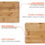  Wood Cutting Boards for Kitchen - Bamboo Cutting Board Set with Juice Groove and Handles - Wooden Chopping Board