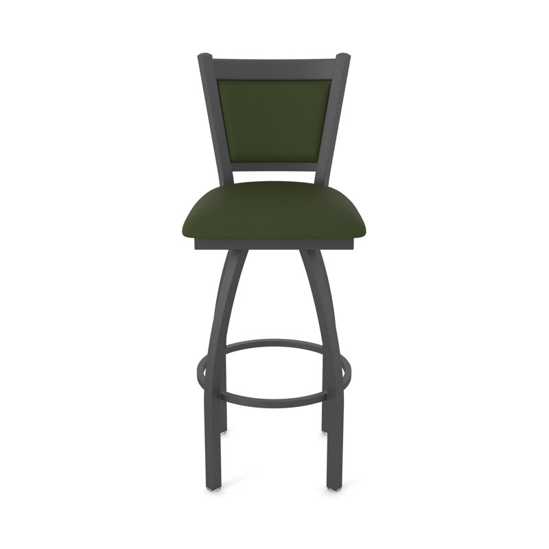 Tabouret pivotant Hadleigh, Vinyle - pin Canter, Étain, Tabouret de bar (siège d'une hauteur de 36 po)