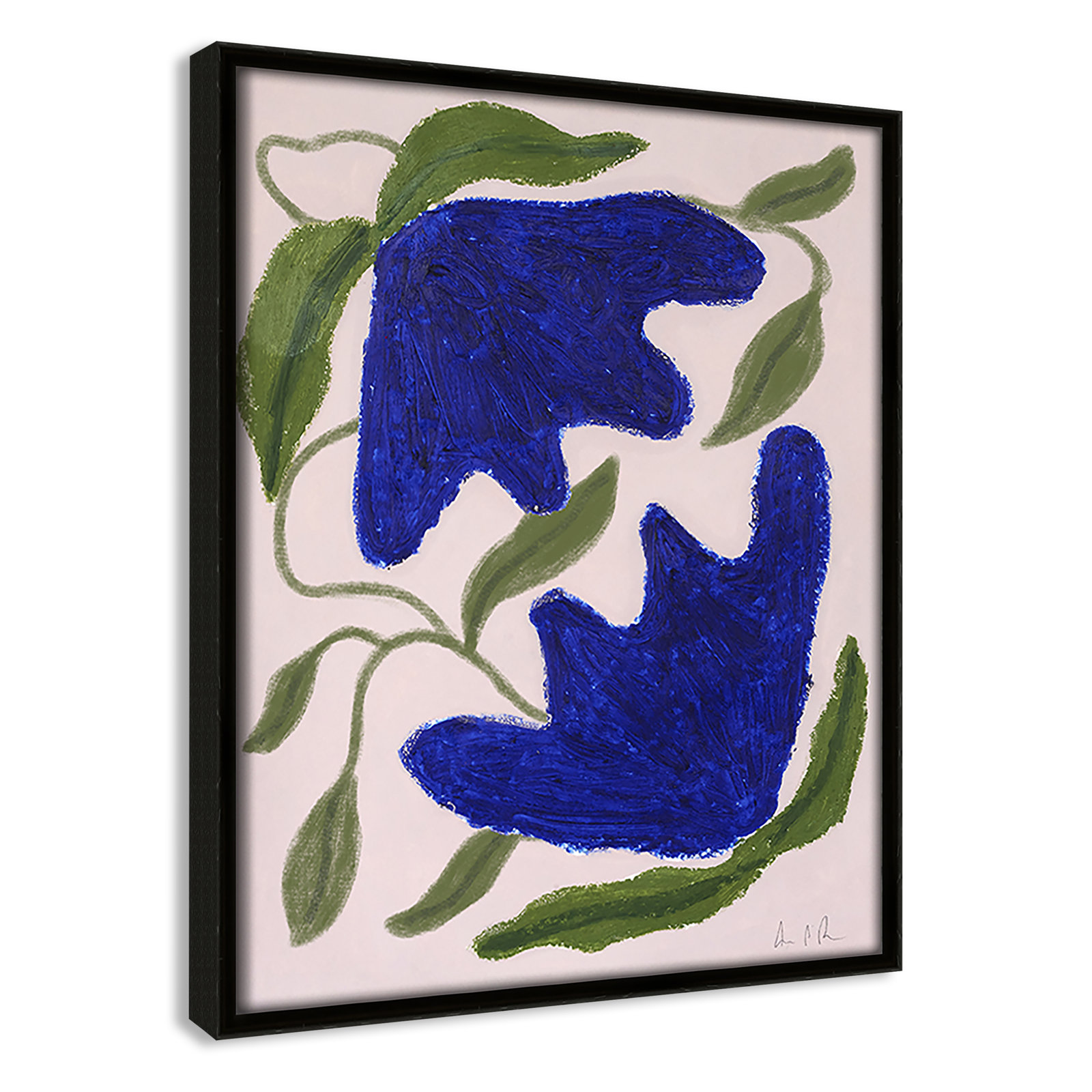 Blue Anemones No. 02 Print by Camilla Bergqvist, Espresso, 11.5" H x 9.5" W
