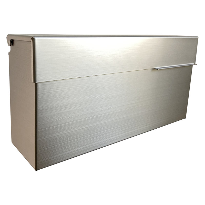 Modern Brushed Stainless Steel Wall Mounted Mailbox with Rainproof Design