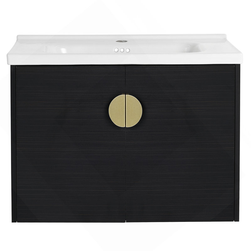Meuble-lavabo à fermeture en douceur avec lavabo, pour petite salle de bain