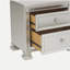 Glamour Modern Design Table de chevet 1pc avec 2 tiroirs, boutons en faux cristal, finition argentée