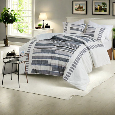 Ensembles de literie en coton moderne, conception à franges texturées, confort à la maison