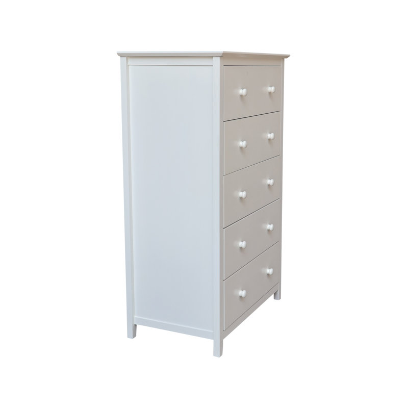 Commode 5 tiroirs Calumet Heimann, Blanc