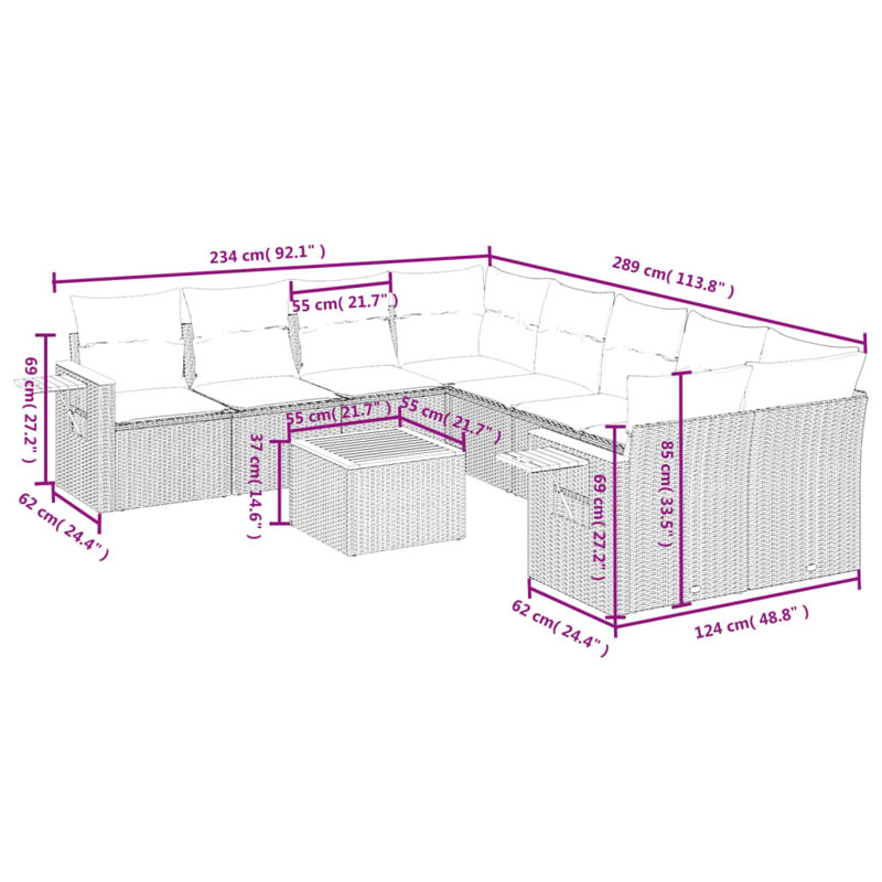 Vidaxl Garden Sofa Set