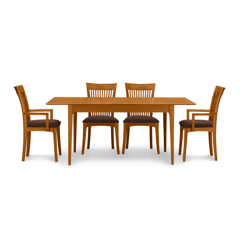 Sarah 5 - Piece Dining Set, Autumn Cherry, 30" H x 60" W x 36" D, Coffee Leather
