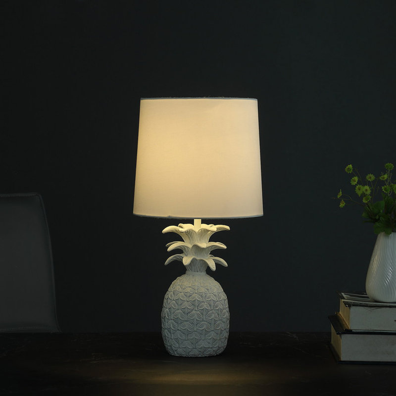 Lampe de table laiton ananas, Blanc