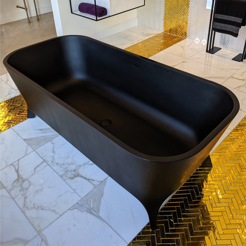 Giulia 70.88'' L Freestanding Soaking Bathtub, Matte Black