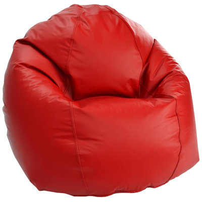 Premium Vinyl 31x33x20" Small Bean Bag Chair - w/Polystyrene Beads and CertiPUR Foam Filled Bean Bag for Adults, Teens and Kids