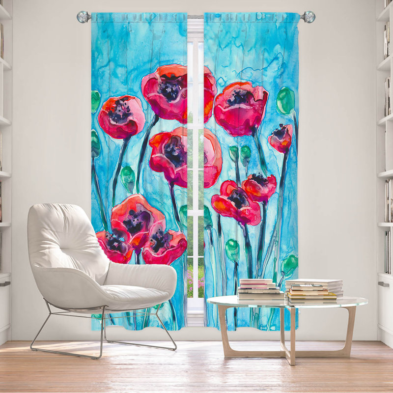Paire de rideaux occultant et isolant avec passe-tringle Poppy Sky, L 20 po x L 52 po