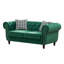 Canapé Mid-Century moderne en velours avec accoudoirs roulés et têtes de clou-1328158404