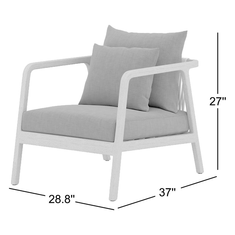 Numa Outdoor Teak Lounge Chair, Gray, Charcoal
