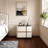 Solid Wood Nightstand With 2 Drawers, Modern Leather-wrapped Bedside Table, Compact Storage For Bedroom