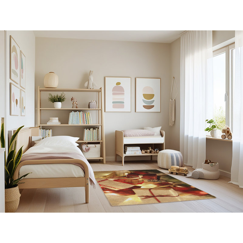 Surface beige de noël tapis, Rectangle 4 pi x 6 pi