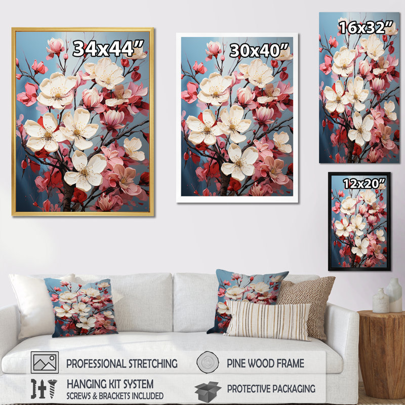Dogwood Blossoms Bouquet - impressions sur toile de cornouiller, Toile tendue, H 20 po x l 12 po