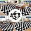 2x6 Runner Rug - Machine Washable, Non-Slip, Stain-Resistant Checkerboard Plush Carpet for Hallways, Entryways, Bedrooms (Navy Blue)-1511905361