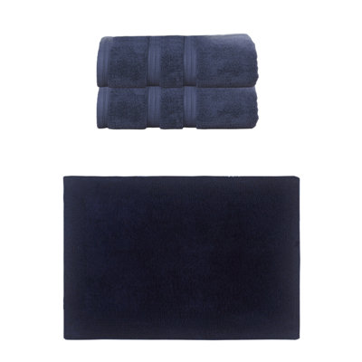 Ensemble de serviettes de bain 100% coton 2 pièces Buariki Collection et tapis de bain 1 pièce Buariki Collection