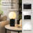 11.5" Modern Natural Black Marble Table Lamp with Milky Glass Globe Shade-1773578284