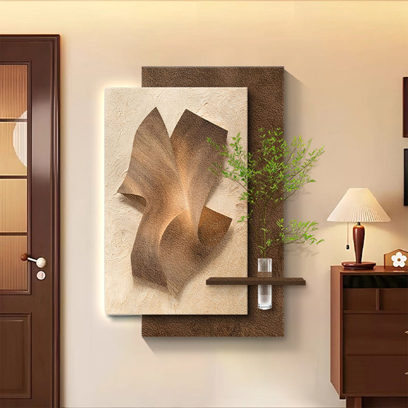 Peinture et lampe de plante hydroponique simple et abstraite, H 59,06 po x l 39,37 po x P 1,57 po