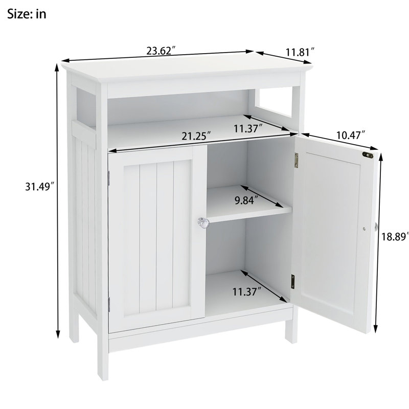 Armoire de salle de bain blanche avec volets doubles, fiable, peinture, rangement généreux, procédure d'assemblage simple