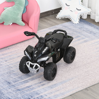 NO Power Ride on Push Car for Kids 4 Wheels Foot-to-Floor Sliding Walking ATV Toy with Music and Light for 18-36 Months, Black