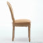 Chaise de salle à manger style français avec structure en bois massif et dossier en lin, ensemble de 2-115824243