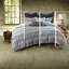 Ensemble de literie en coton de style campagnard, édredon gris noir pour la maison