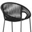 Tabouret de bar d'extérieur en acier 26 "avec corde noire Van - ensemble de 4-948904172-948904178