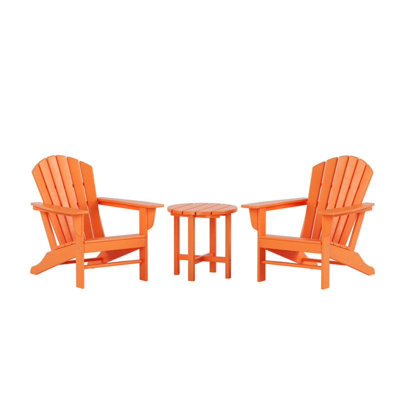 Chaise Adirondack en plastique avec table Altura, Orange