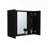 Medicine Cabinet, Double Door, Mirror, One External Shelf  -Black-1109284412