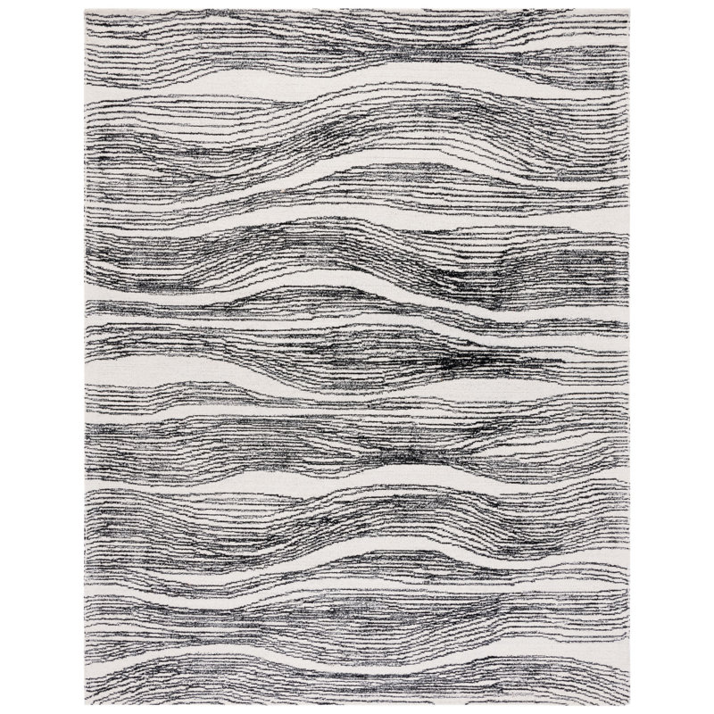 Tapis en laine et en coton touffeté à la main Madiya, Rectangle 8 pi x 10 pi