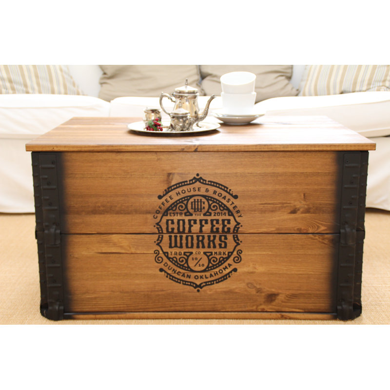 Cael Solid Wood Coffee Table, Dark brown