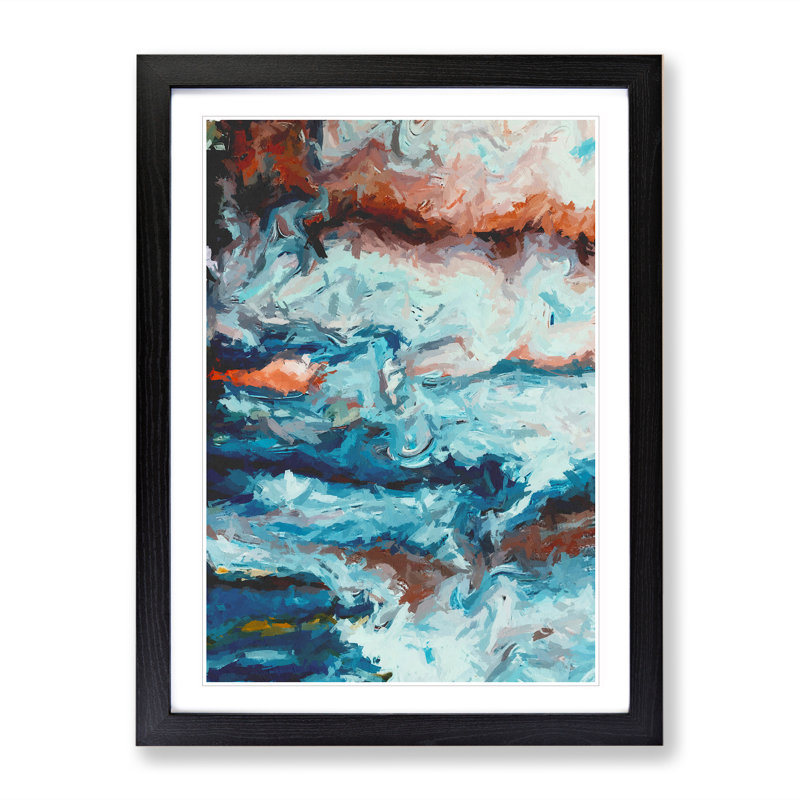 Dominant One Abstract - Single Picture Frame Print, 64cm H x 46cm W, Black