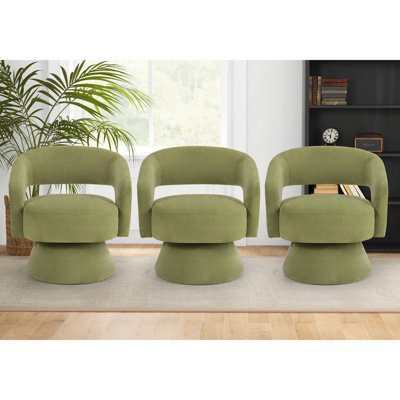 Fauteuil d'appoint pivotant moderne en microfibre 27,8 po Markeita