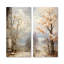 Chêne discret en automne - ensemble de 2 reproductions d'art en métal-13637241